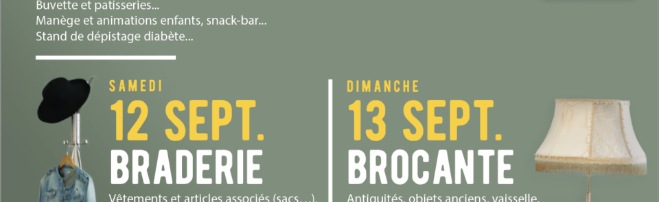 Braderie (samedi 12 septembre 2026) et belle Brocante (dimanche 13 septembre 2026) à Enghien Les Bains.